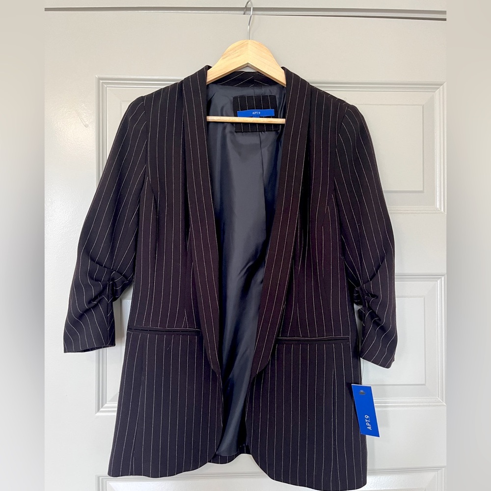 Pin stripe women’s black blazer
